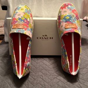 NEW/NEVER WORN COACH MARGRET PAINTED FLORAL ESPADRILLES.  Size:9M Color: Multi
